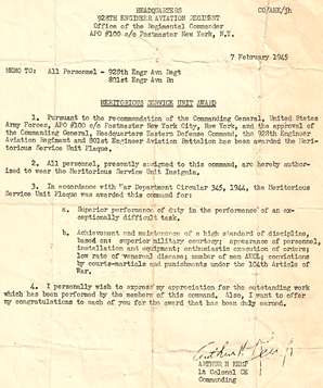 Meritorious Service Unit Award