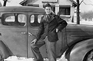 Robert Hawks and his car in 1942